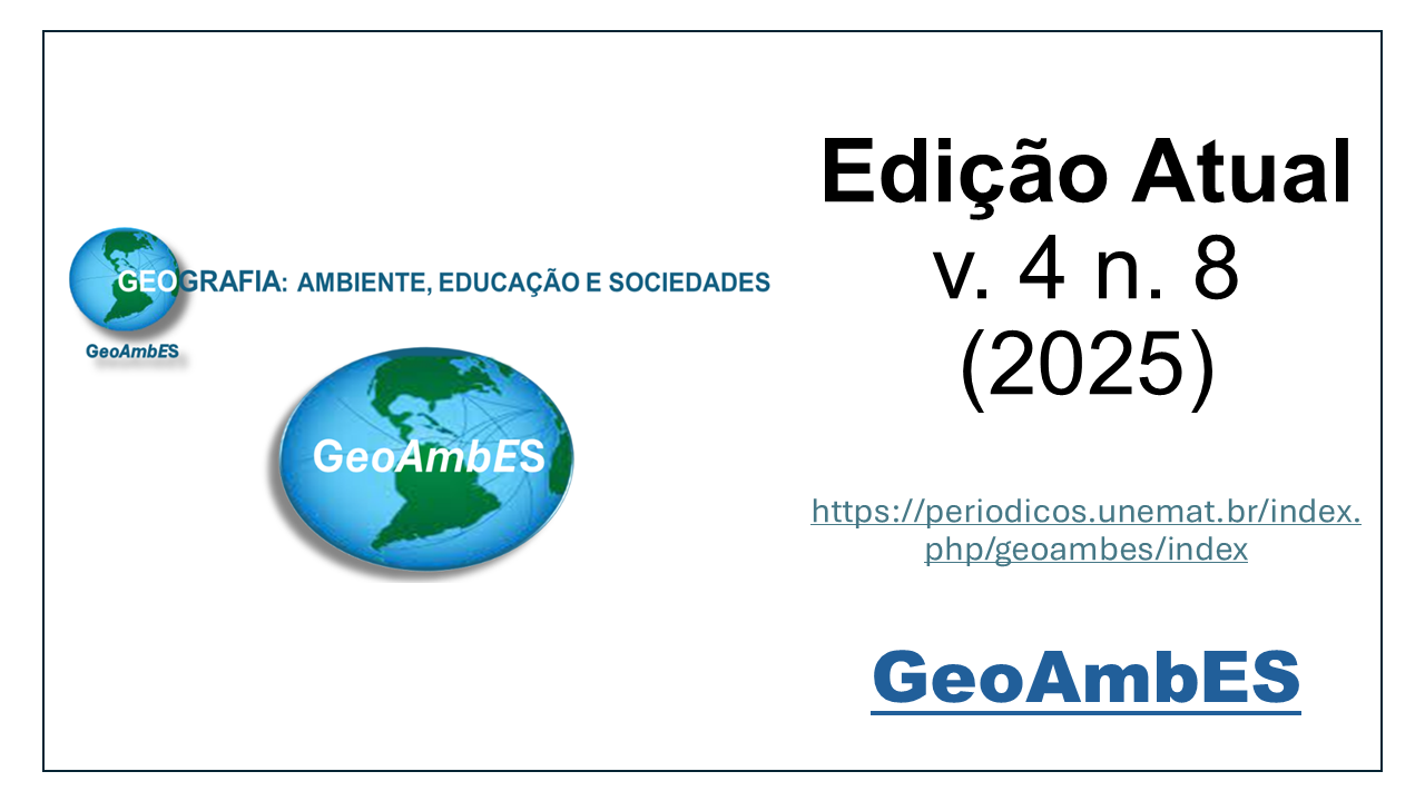 					Ver Vol. 4 Núm. 08 (2025): GEOGRAFIAS DO PERTENCIMENTO: TERRITÓRIO, EDUCAÇÃO E AMBIENTE COMO LINGUAGENS DA VIDA
				