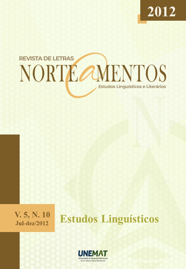 					View Vol. 5 No. 10 (2012): ESTUDOS LINGUÍSTICOS
				